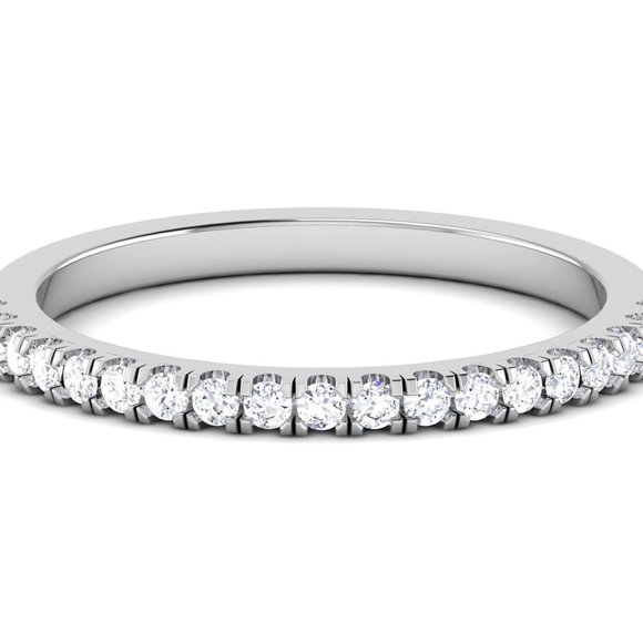 0.30 CTW Round Diamond Wedding Matching Band 14k Gold - Picture 2 of 5